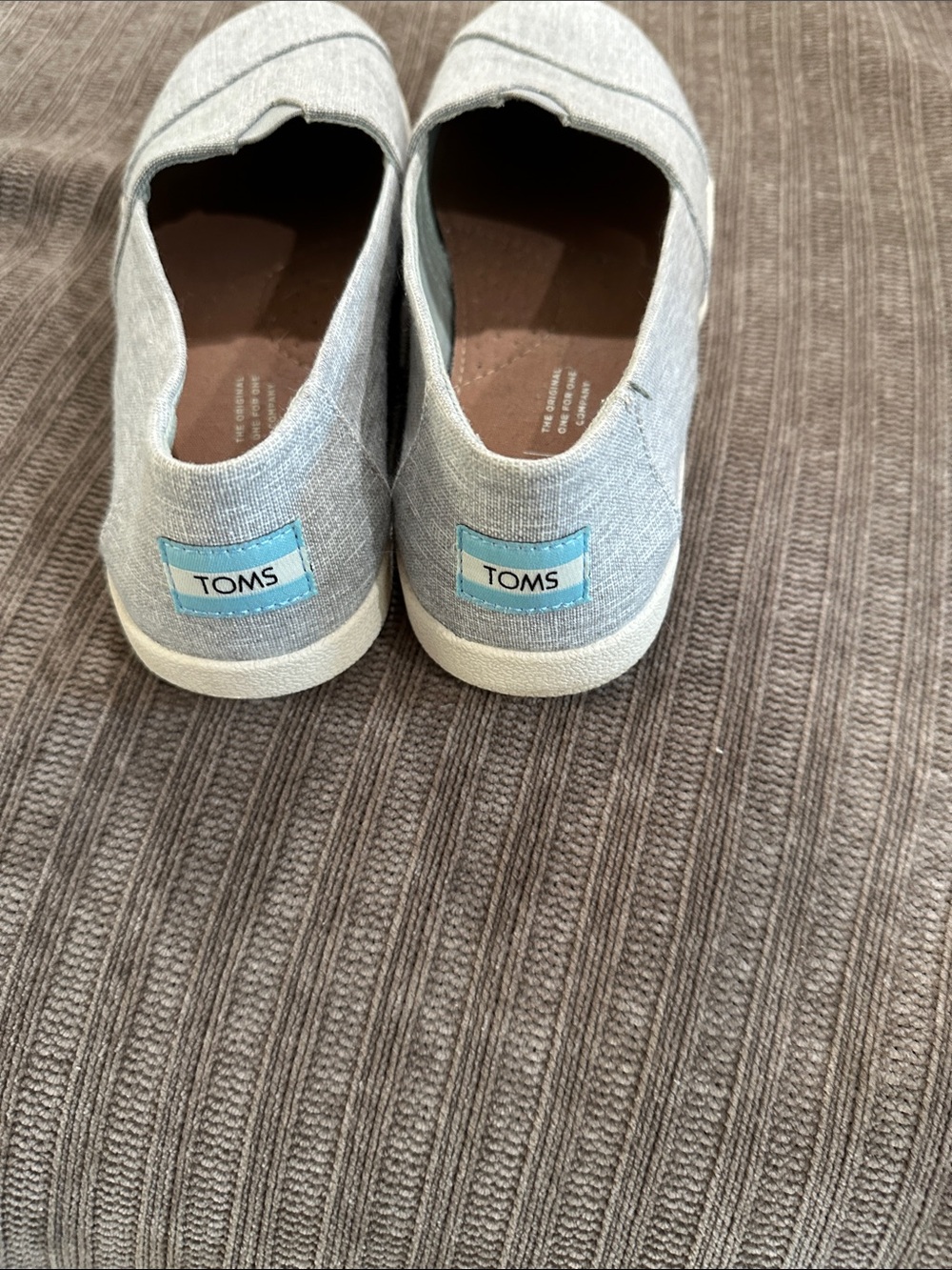 TOMS Light Gray Slip-On Canvas Flats - Picture 3 of 8